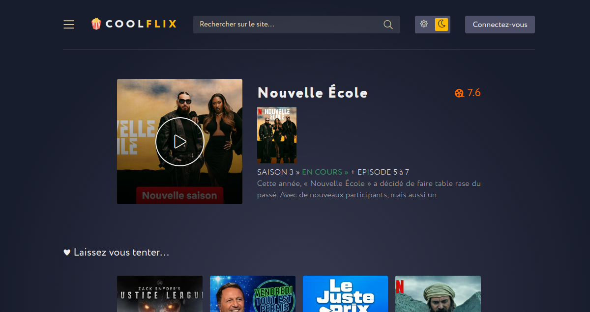 CoolFlix - Statuts et adresses du site